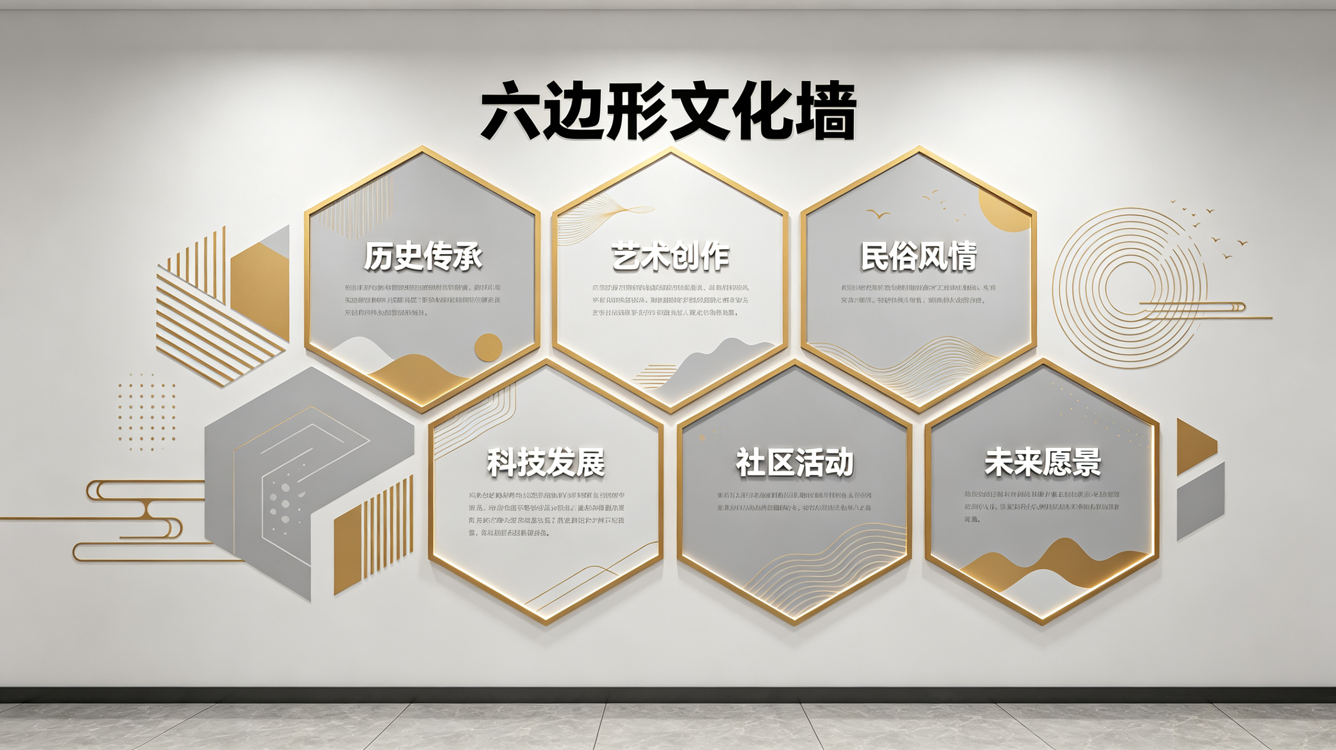 常州企业文化墙 | 六边形信息美学